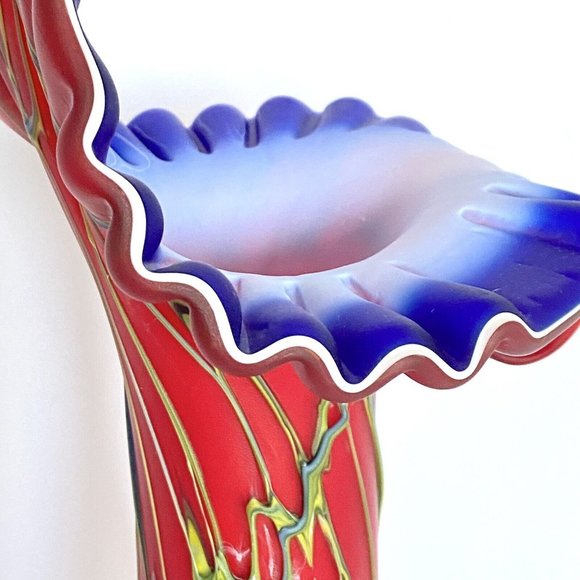 Baijab Glass Azerbaijan Russian Jack In The Pulpit Hand Blown Vase 17" Tall - Picture 5 of 12